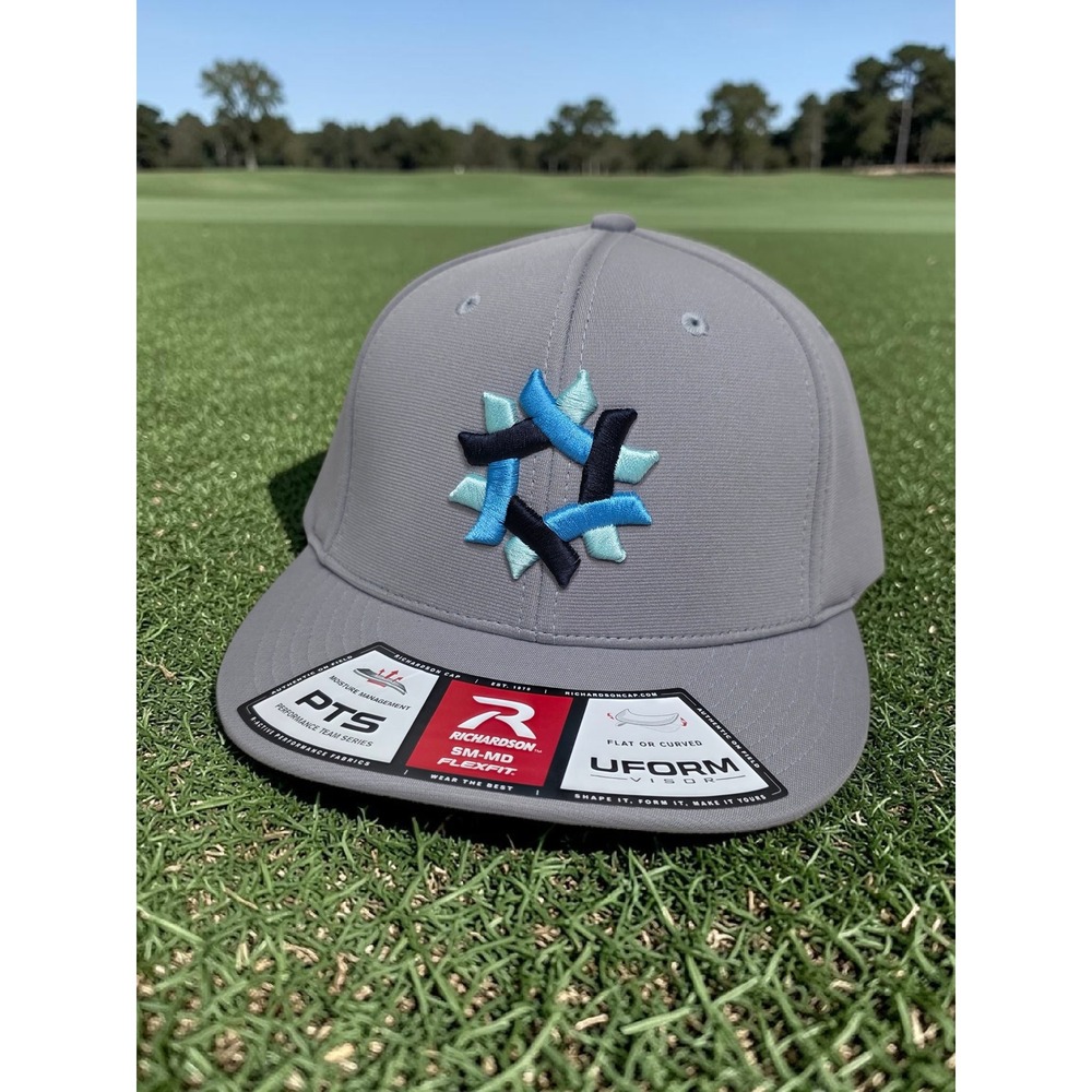 The Ledges Utah Golf Richardson Grey Flexfit Hat SM-MD Performance Cap